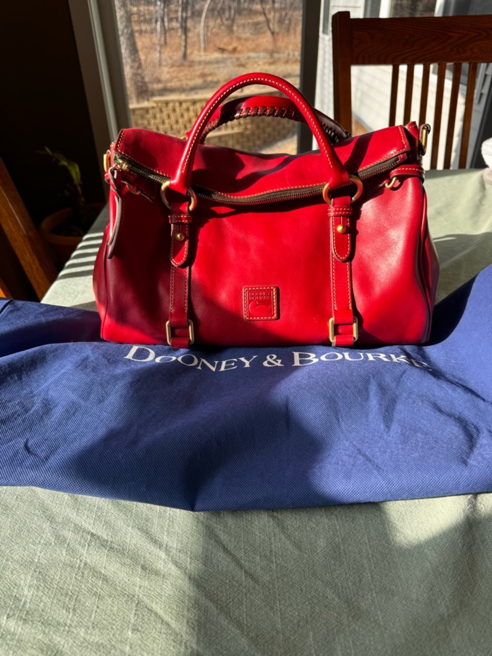 Dooney & Bourke Bright Red Florentine Satchel Large - Picture 2 of 9